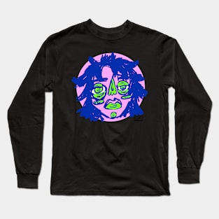 Pink sketchy face Long Sleeve T-Shirt